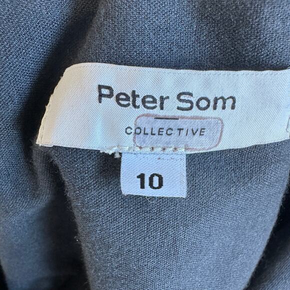 Peter Som Brown Faux Leather Midi Dress Size 10 Fit n Flare Career Designer $430 - Picture 11 of 11